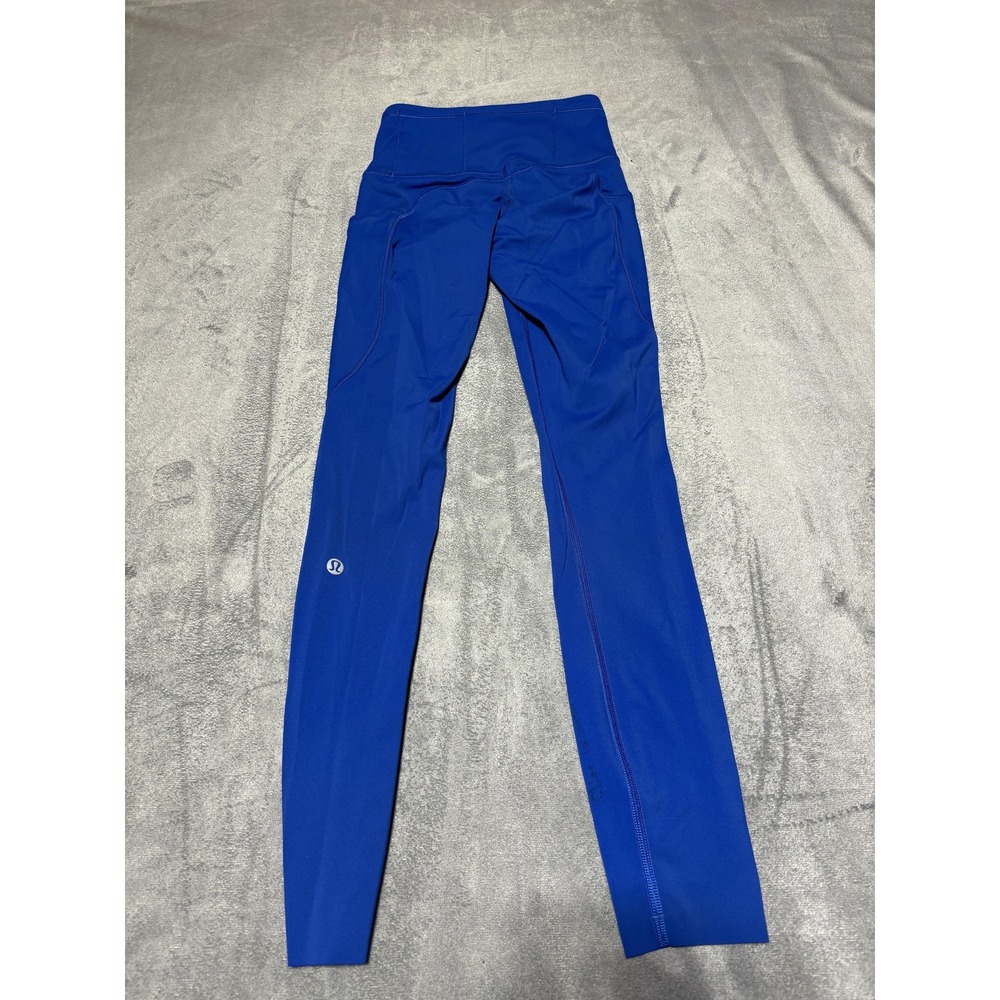 Lululemon Women Size 0 Blue Fast Free 7/8 Leggings Wear